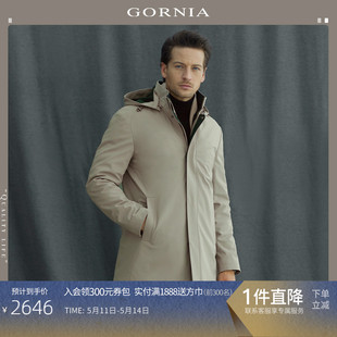 中年防风外套男 风衣高端面料鹅绒保暖时尚 格罗尼雅男士 GORNIA