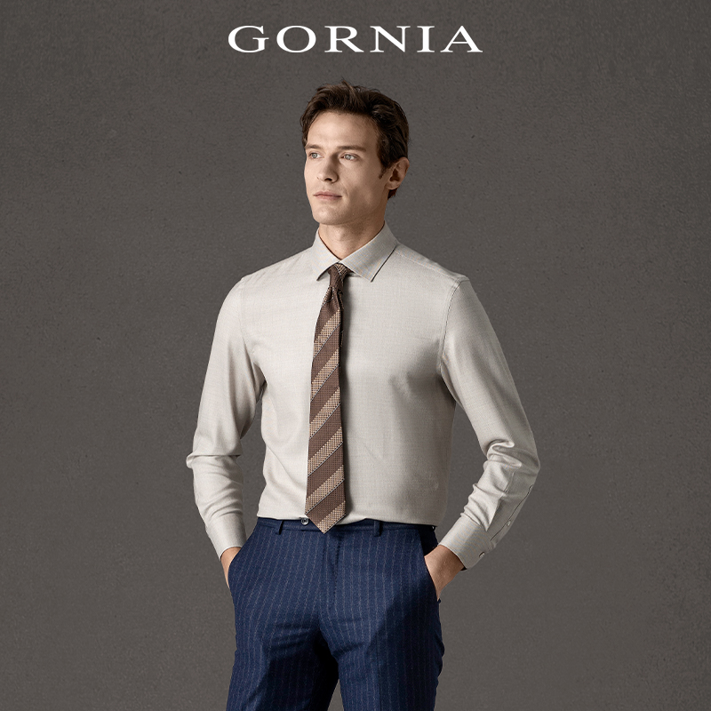 GORNIA格罗尼雅男士羊毛商务衬衫