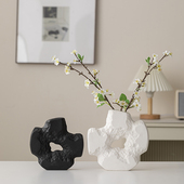 创意花瓶陶瓷摆件简约欧式 桌面插花仿真花电视柜餐桌玄关家居装 饰