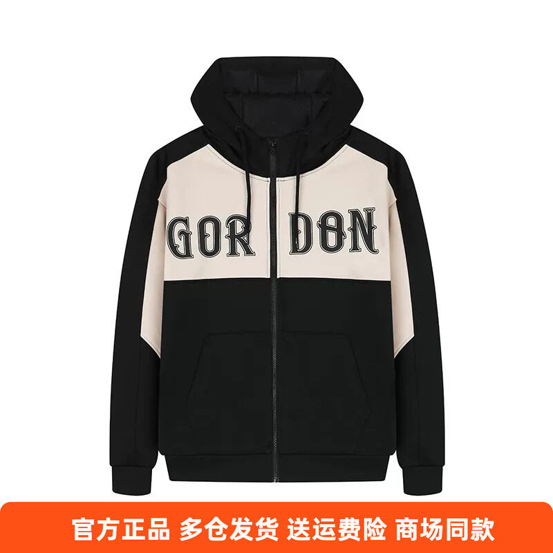 361度正品男士连帽开襟卫衣新品2026春秋男式休闲拼色运动外套
