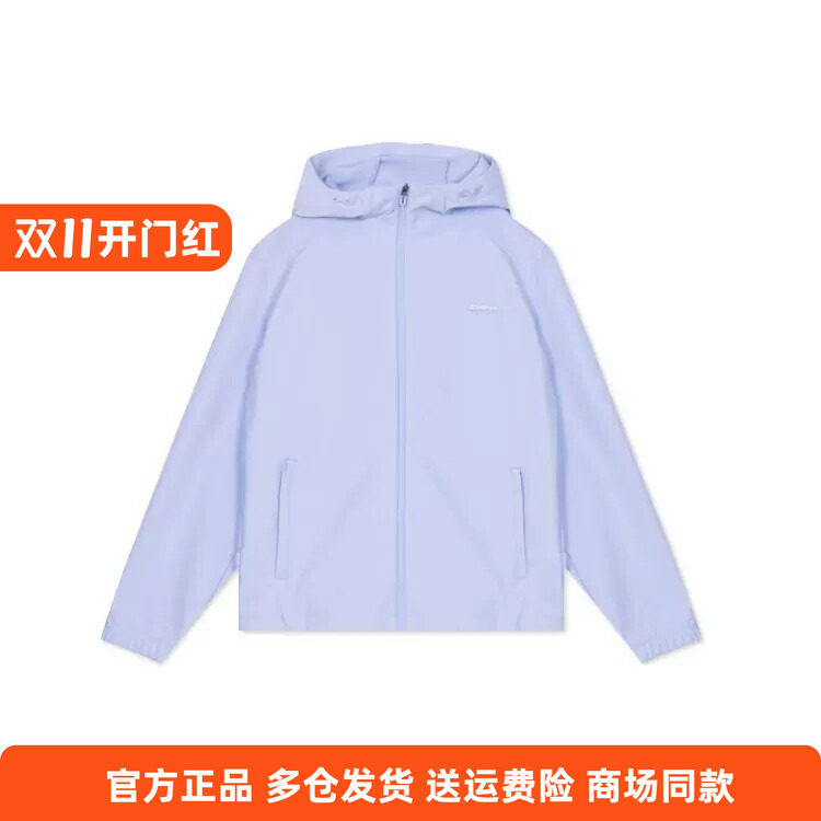 361度正品女士针织综训单风衣连帽新品2026秋春休闲外套运动服女