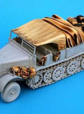 172树脂补品原膜翻模二战德军Sd.Kfz.9 Famo8吨半履带随车包裹