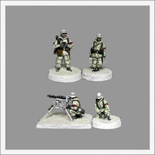 1/72树脂兵人，二战德军冬季MG小组4人组，含MG34，42各一把.8号