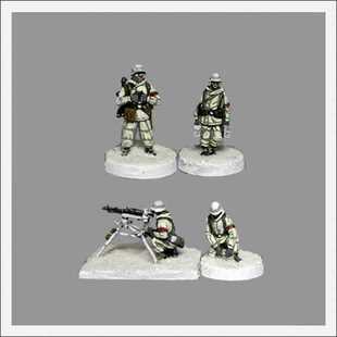 1/72树脂兵人，二战德军冬季MG小组4人组，含MG34，42各一把.8号