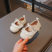 甜美蕾丝蝴蝶结公主鞋 1一3岁鞋 儿童春季 软底0 子 新款 女宝宝学步鞋