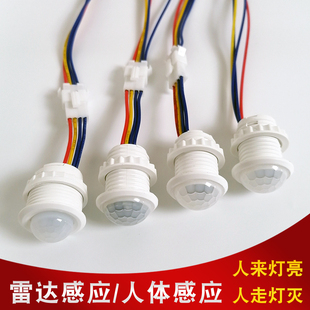 265V红外人体感应开关微波雷达控制感应器人来灯亮灯具改造40W