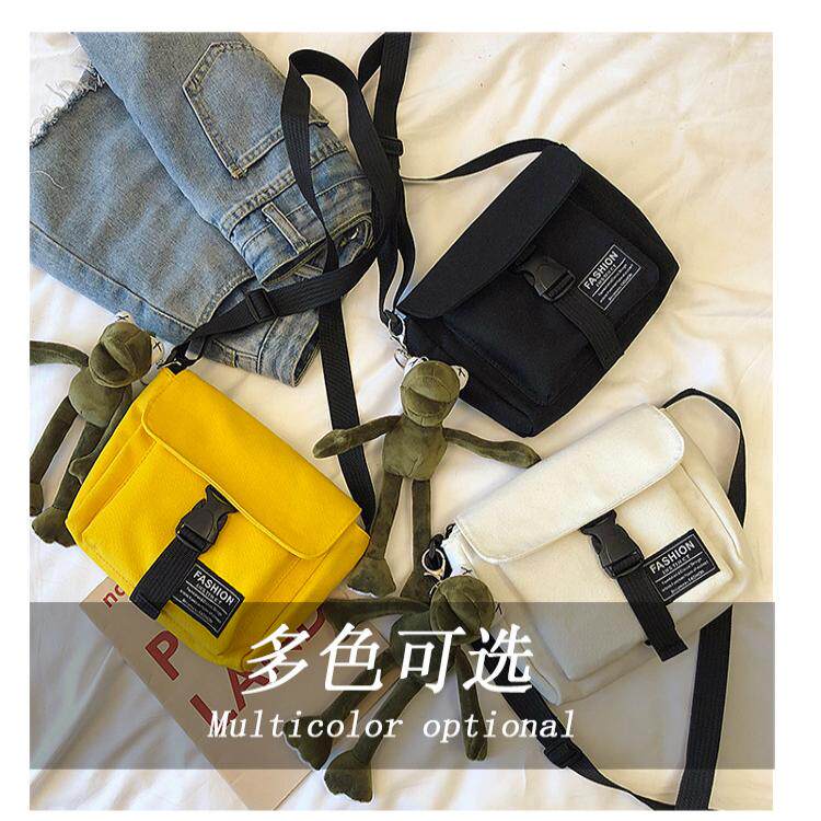 小包包女新款潮斜挎百搭单肩ins风学生韩版原宿ulzzang帆布包