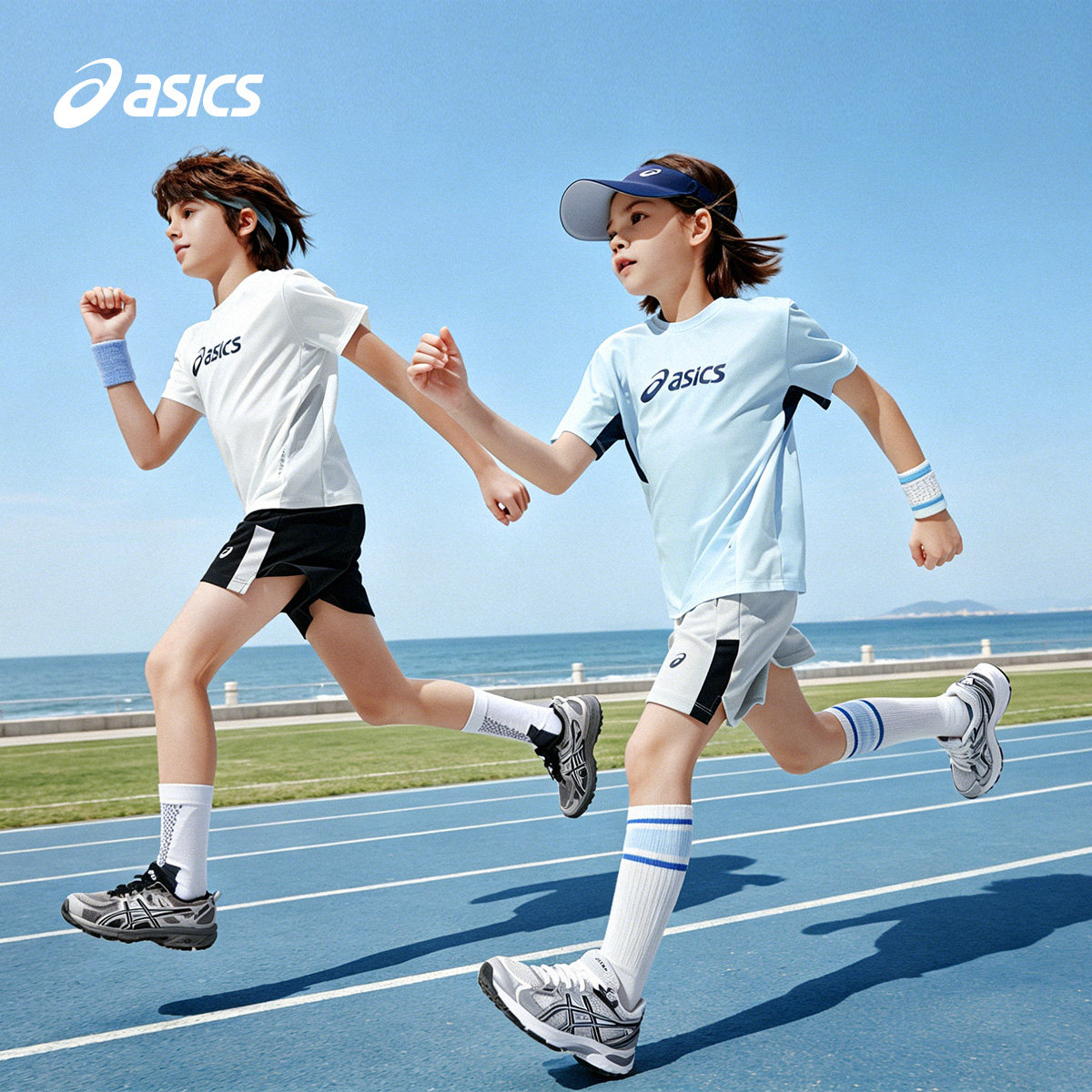 ASICS/亚瑟士儿童26年夏季新款男女童弹力运动T恤吸湿速干跑