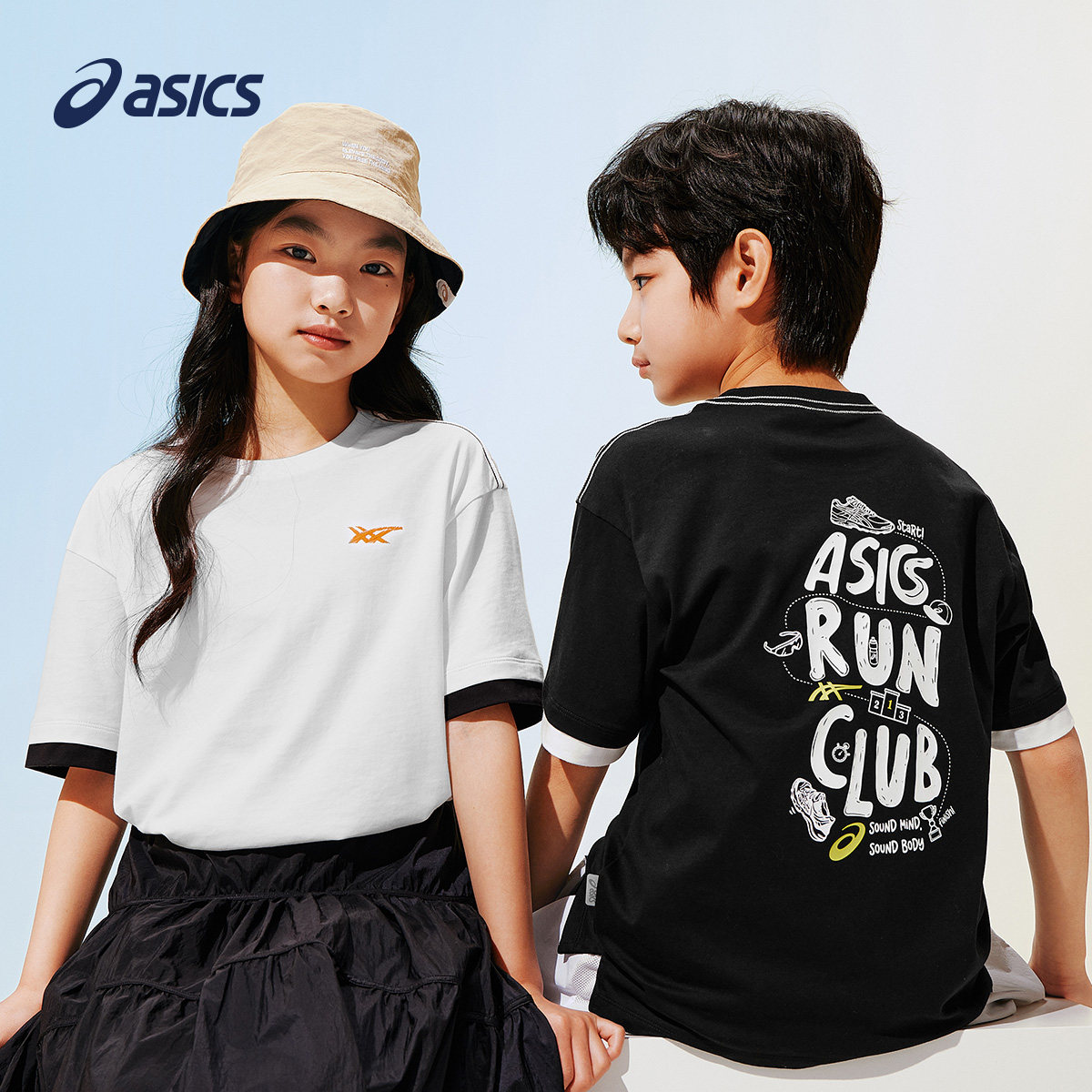 ASICS/亚瑟士儿童26年宽松版型主题印花棉质T恤基础童趣舒适百搭