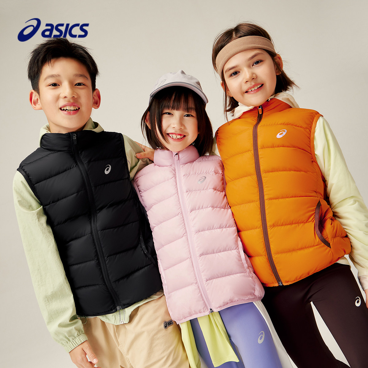 ASICS/亚瑟士童装26年冬季男女童三防科技羽绒马甲百搭轻量保暖 - 实物图