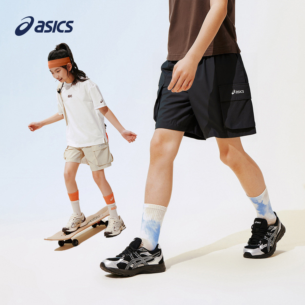 ASICS/亚瑟士儿童26年吸湿速干潮流工装梭织短裤弹力舒适时尚