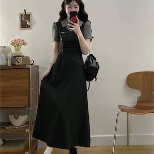 法式 谷幽然大码 微胖MM新款 女装 高级感收腰显瘦复古针织连衣裙 夏季