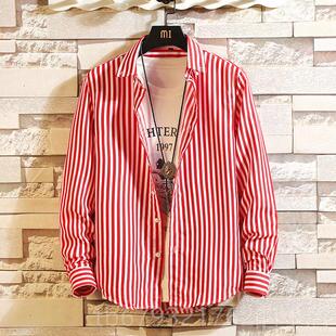 高档秋季长袖业衬衫男士韩版潮流修身白休闲衬衣职寸商衫务正装工