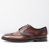 高档日常通勤覆古圆头休闲鞋 男商 真皮软底透气务英伦布洛克雕花