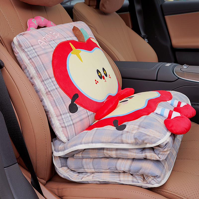 卡通全棉抱枕被子两用二合一加厚沙发折叠枕头办公室午睡毯子靠枕