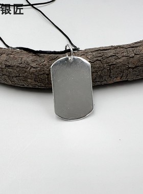 谢家银匠正品纯手工光面无事牌  999足银手工锤纹男女吊坠