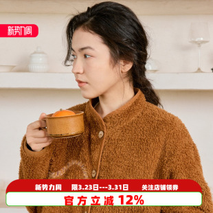 虎纹加厚双面绒立领保暖套装 朵朵可可家居服睡衣女2025新款 秋冬季