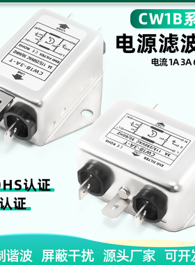 电源滤波器CW1B-6A-T抗干扰信号脉冲变频净化滤波器插片单相EMI