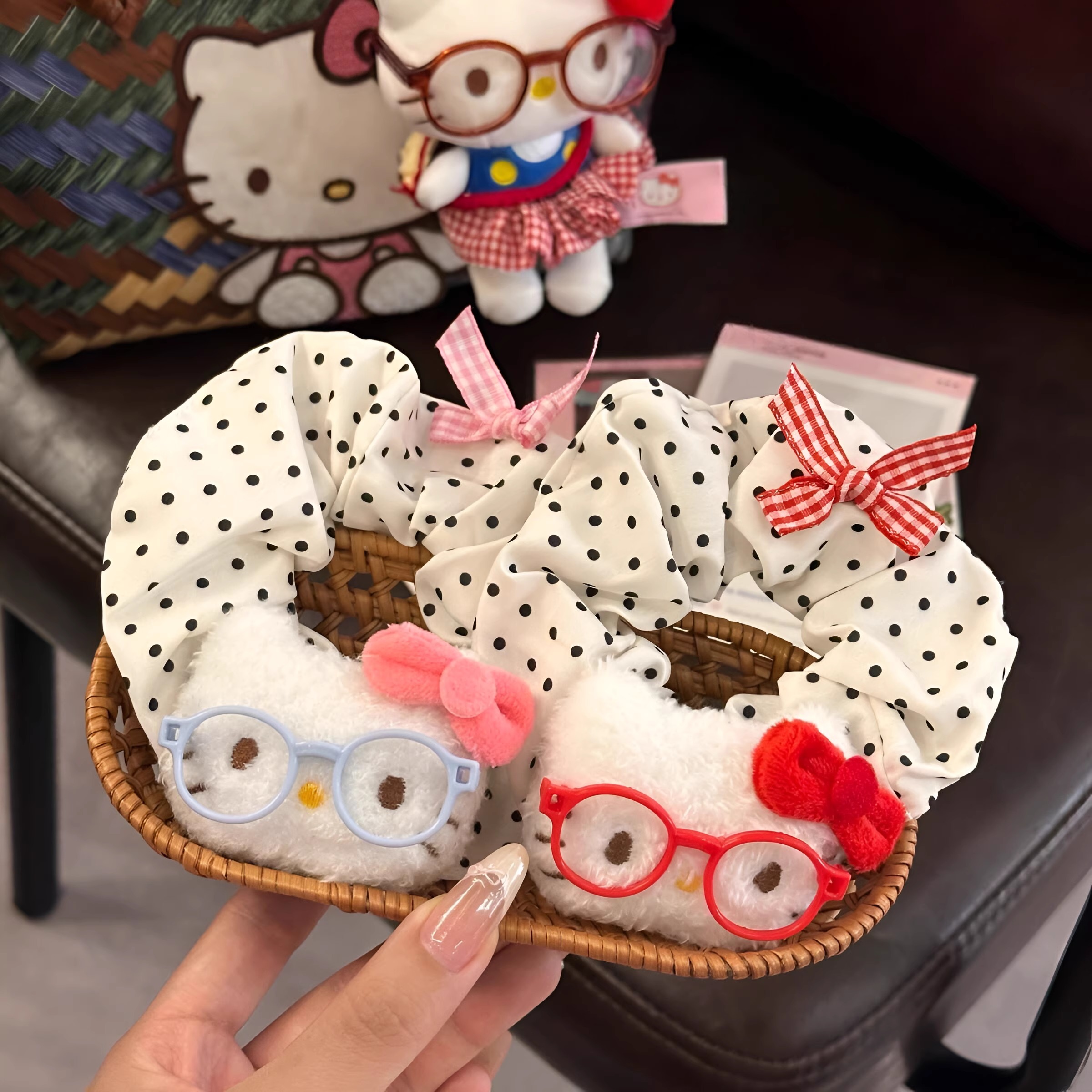 可爱波点KT猫大肠发圈