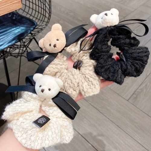 小熊新品毛线丸子头饰日韩百搭