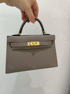 精工版⭐定制纯手工MK2二代凯莉包迷你EP皮原厂手掌纹沥青灰金扣