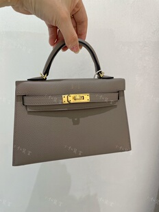 精工版⭐定制纯手工MK2二代凯莉包迷你EP皮原厂手掌纹沥青灰金扣