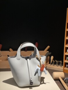 手工蜡线picotin18菜篮子包08圣杯蓝银扣法国原厂TC牛皮hobo慵懒