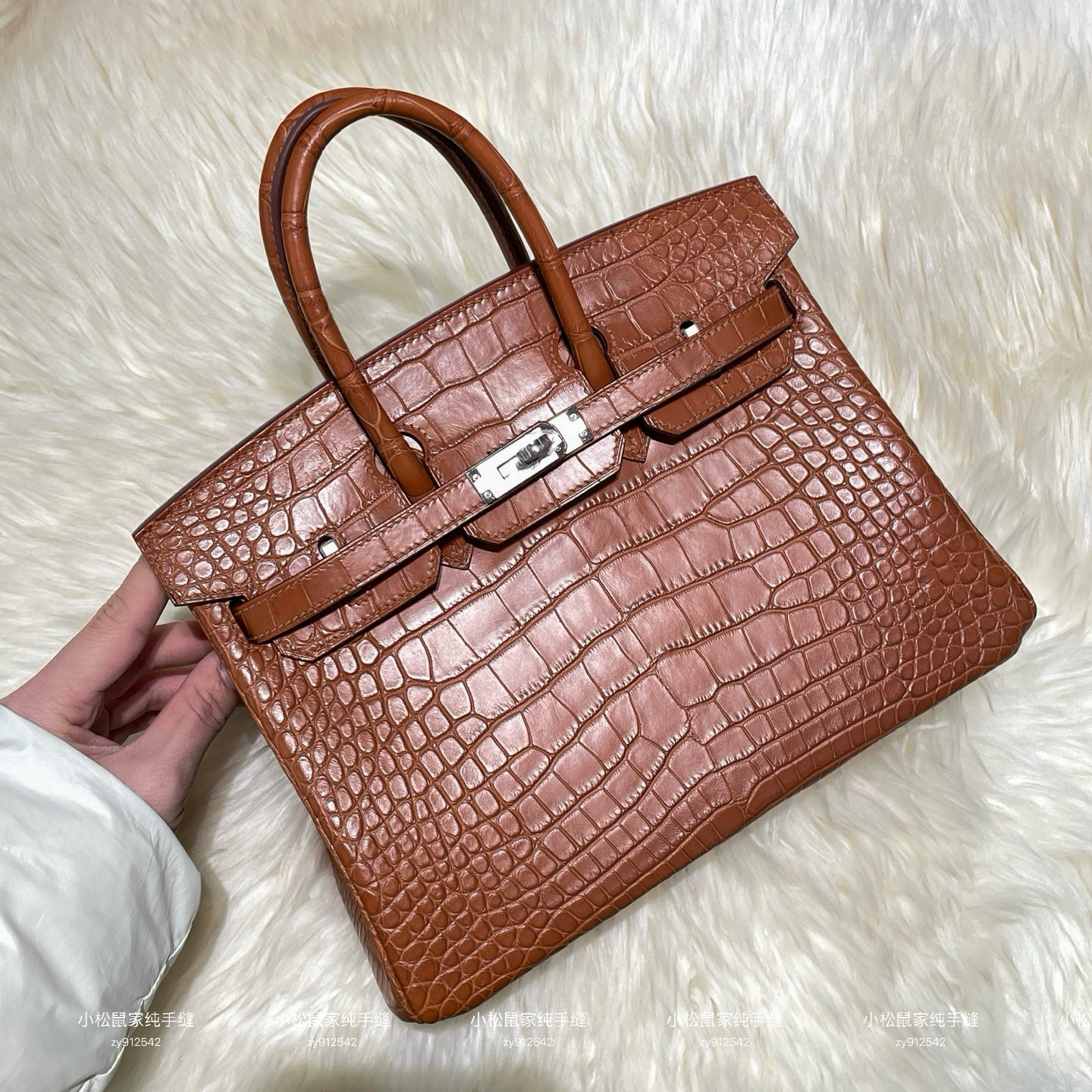 高级手缝蜡线BK25铂金包hcp原厂马鞍变色白线雾面美洲鳄鱼皮手提,箱包皮具/热销女包/男包,通用款女包,淘宝优惠券,粉丝福利购,淘宝优惠卷