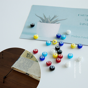闹闹家手工辅料配件手工制作diy捷克珠白芯琉璃珠散珠饰品(4粒装)