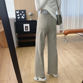 女春季 春秋长裤 2026新款 子宽松阔腿裤 裤 全棉高腰显瘦直筒牛仔裤