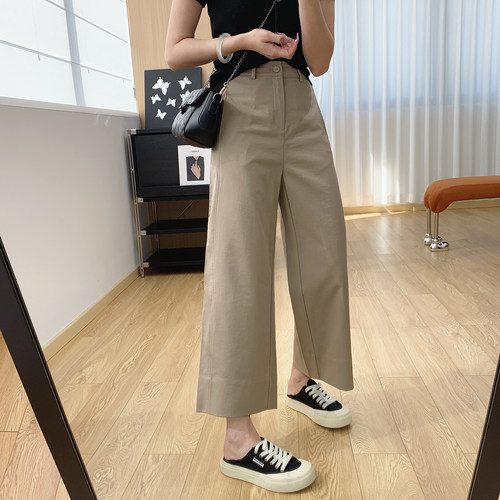 会呼吸的面料！九分阔腿休闲裤女
