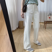 高腰显瘦阔腿裤 长裤 女秋季 春秋拖地裤 宽松直筒牛仔裤 显高显腿长