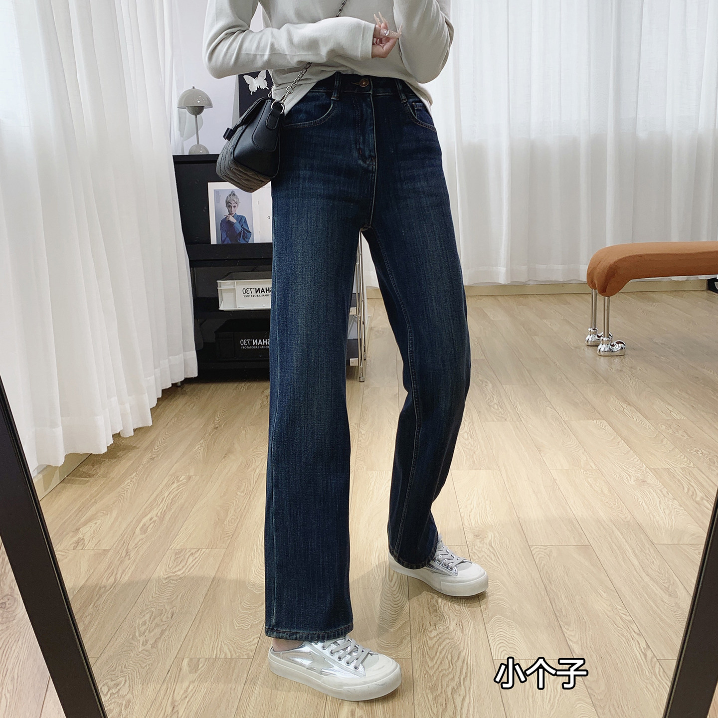 显瘦窄窄裤！加绒窄版直筒牛仔裤