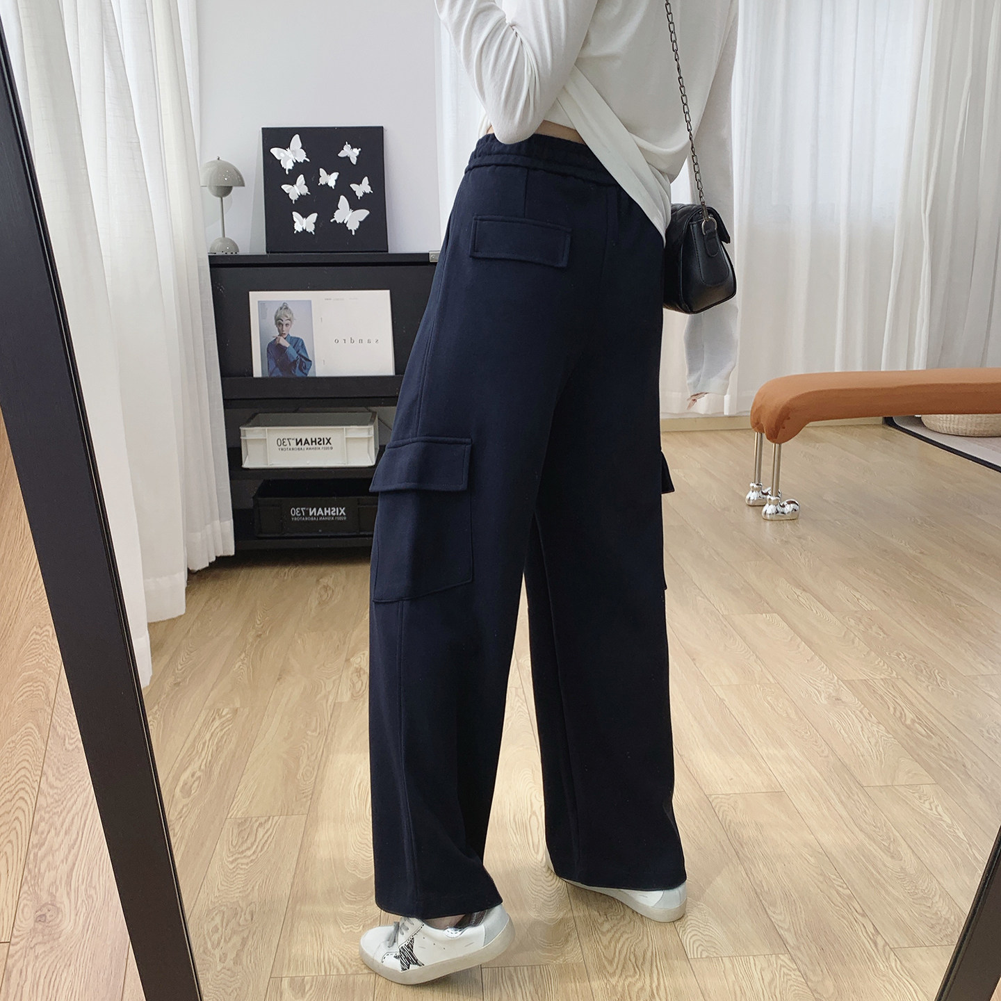 清仓特价抽绳松紧腰宽松直筒显瘦垂感休闲工装裤女秋季裤子阔腿裤,女装/女士精品,休闲裤,淘宝优惠券,粉丝福利购,淘宝优惠卷