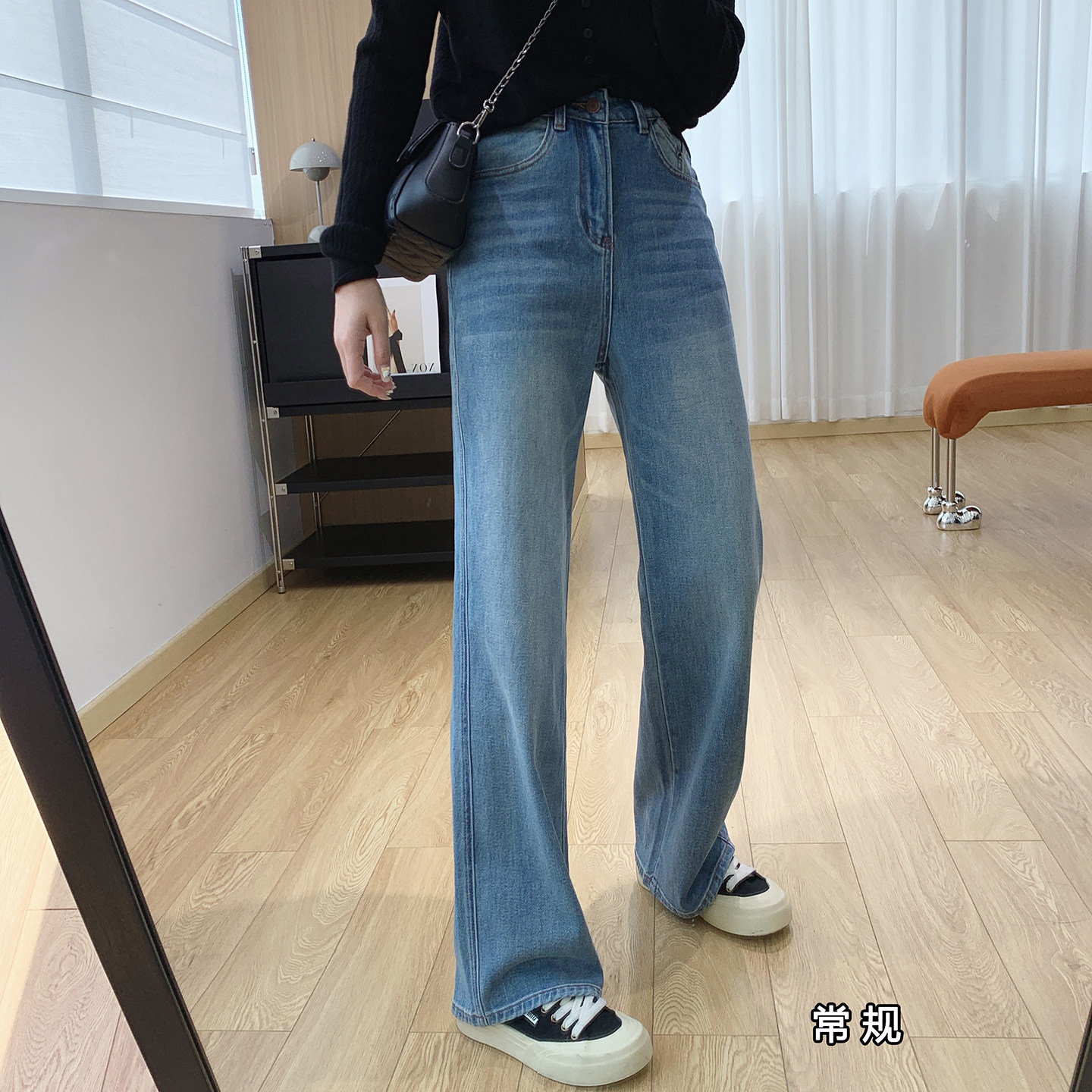 版型好的窄版直筒裤！双针侧骨线高腰显瘦直筒牛仔裤女秋季裤子