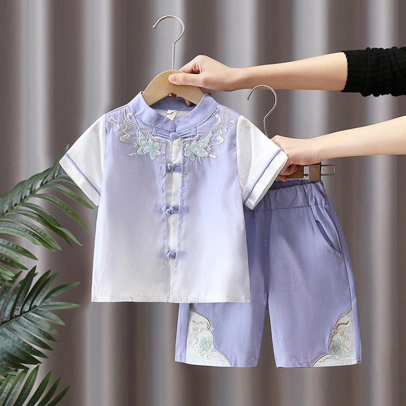 汉服男童夏季2025新款中国风古装六一表演服薄款儿童中式短袖套装,童装/婴儿装/亲子装,汉服,淘宝优惠券,粉丝福利购,淘宝优惠卷