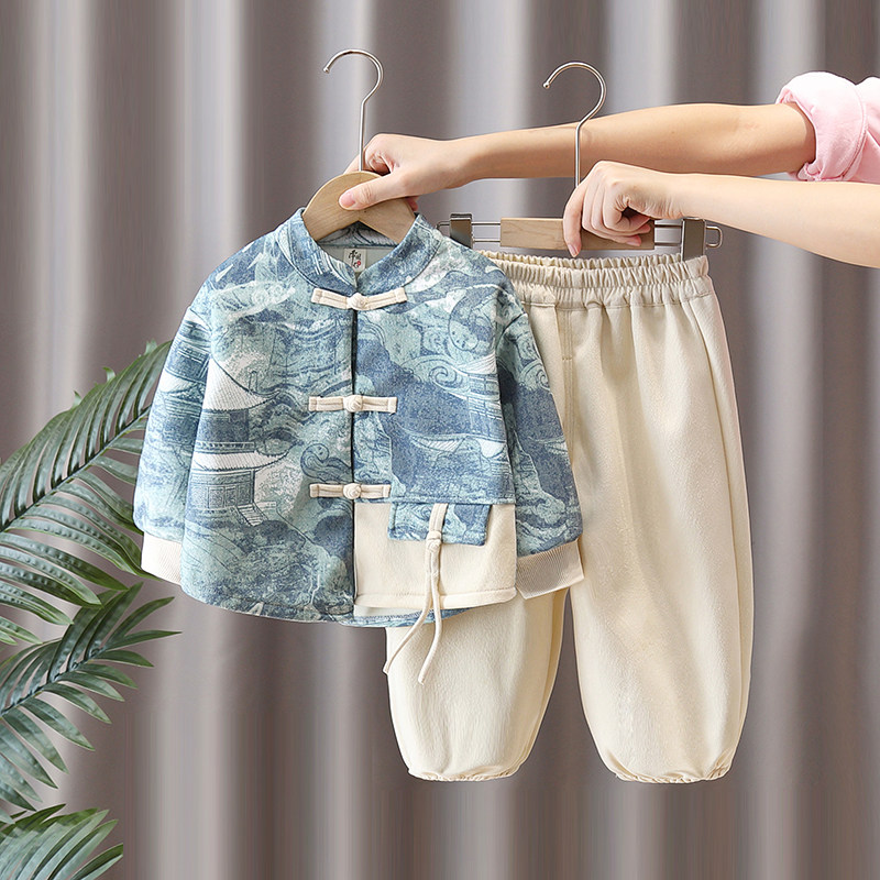 男童汉服春秋装2025新款宝宝加绒中国风唐装儿童冬季加厚中式套装,童装/婴儿装/亲子装,汉服,淘宝优惠券,粉丝福利购,淘宝优惠卷