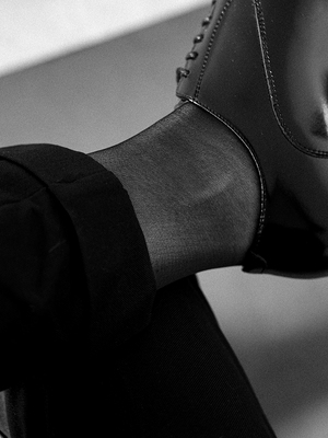 黑色素面正装袜男士商务西装丝袜