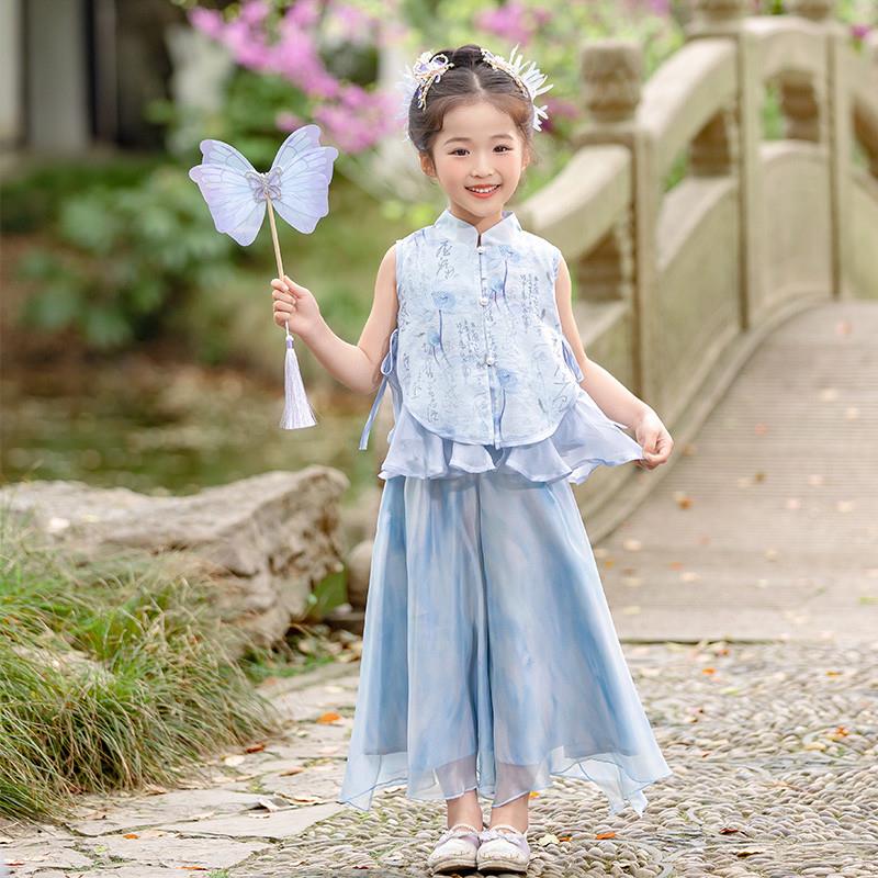 男女童古风日常汉服夏季套装儿童仙气中国风古装六一毕业服演出服