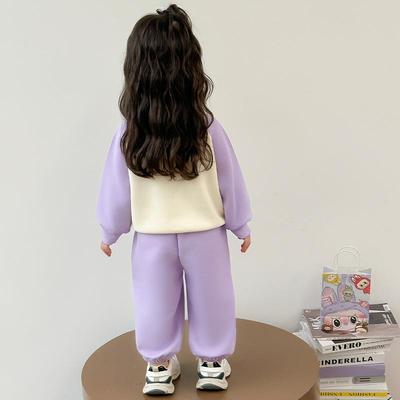 女小童亮片变脸拉布布亮灯卫衣套装儿童春秋季变色发光闪灯两件套