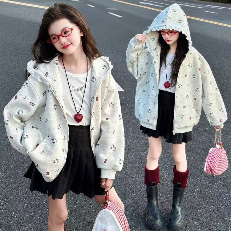 女童卫衣春秋款2026新款韩版女大童洋气外套时尚女孩春季长袖上衣