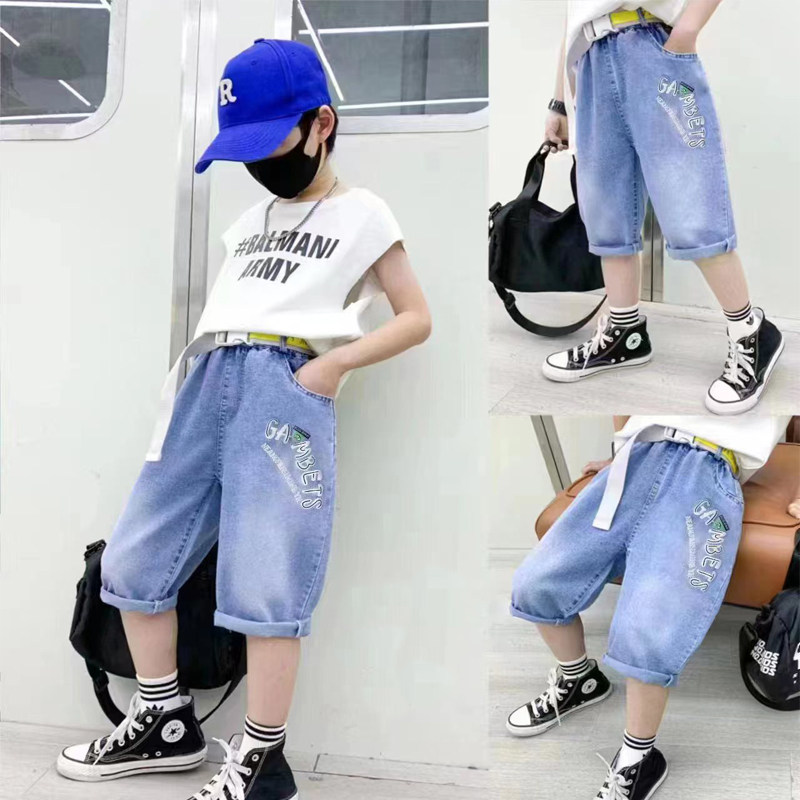 男童短裤夏季外穿宽松薄款牛仔中裤韩版帅气男孩夏装百搭五分裤子