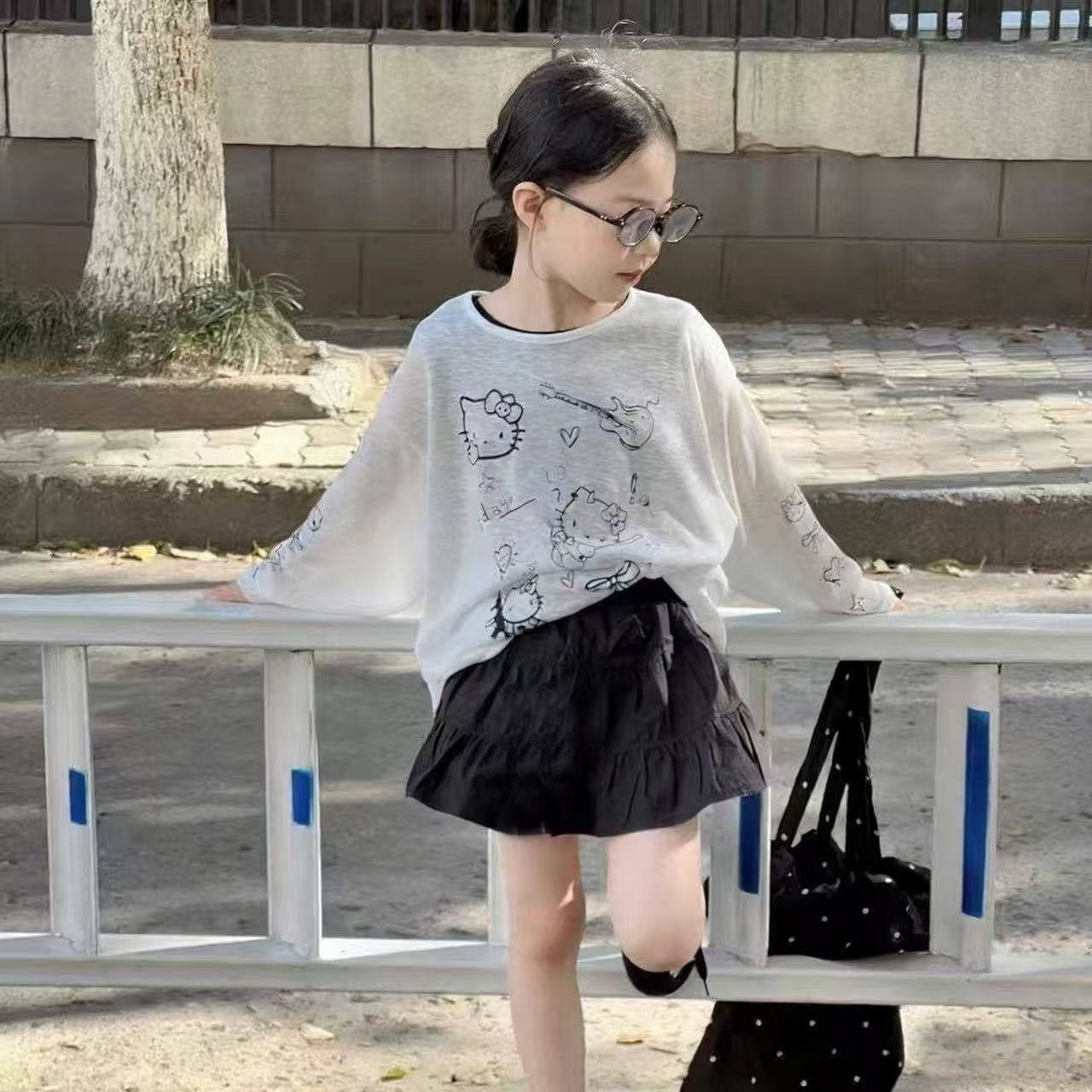 女童防晒罩衫夏季轻薄透气防晒衣宽松薄款女孩防紫外线长袖T恤