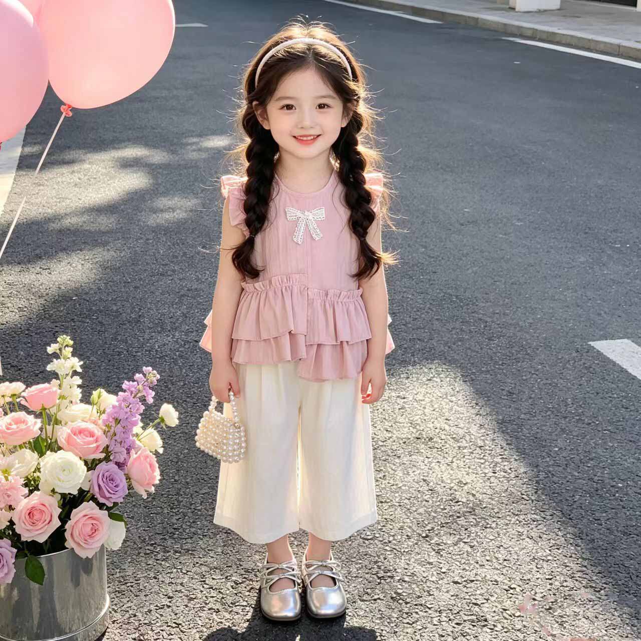 女童夏装背心裤子两件套