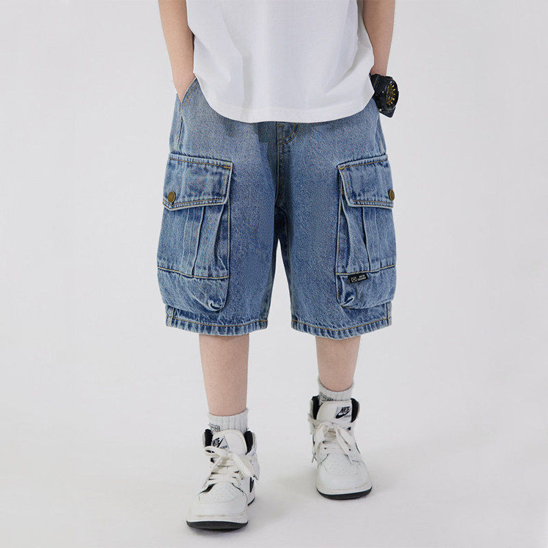 男童牛仔短裤夏季潮酷男大童工装五分裤韩版百搭帅气男孩夏天裤子