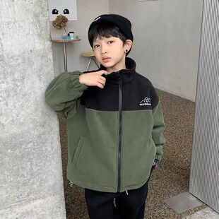男童外套春季2026新款男大童摇粒绒内搭保暖衣男孩春秋装加厚上衣