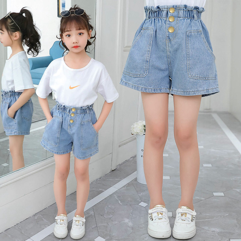 女童夏季宽松休闲牛仔短裤
