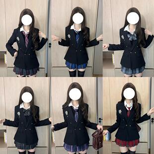 咪琦兔JK制服套装原创正版校供感收腰秋冬小个子学院风西装外套女