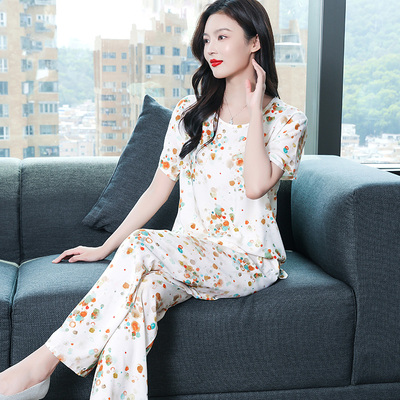 大码宽松套头女士睡衣夏款套装