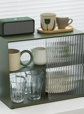 原创简约展示架 墨绿色收纳架 桌面办公收纳盒 ins风铁艺收纳柜